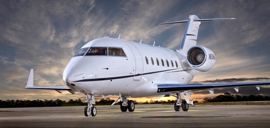 Aircraft Challenger 604 on the tarmac